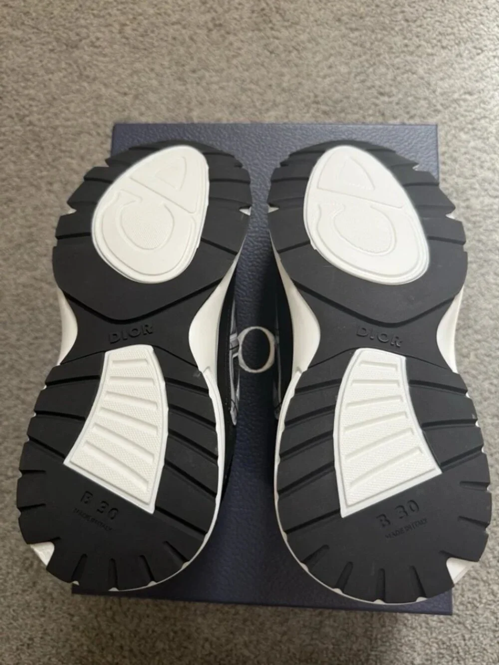 Dior B30 Microfiber Mesh Sneakers Black Silver White Low Top Athletic Shoes - Picture 4 of 4